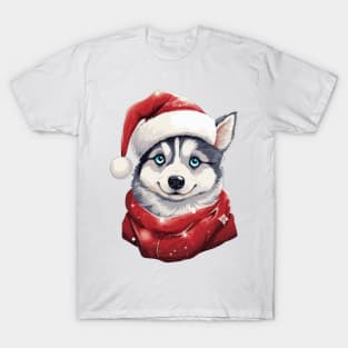 Christmas Husky Dog T-Shirt